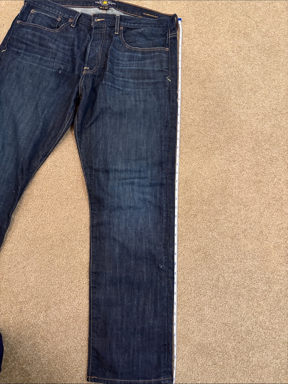 Lucky Brand Men's Dark Indigo Straight Jeans - Picture 5 of 6